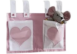 Relita Stofftaschen Für Hoch- Und Etagenbetten Rosa/weiß - Herz