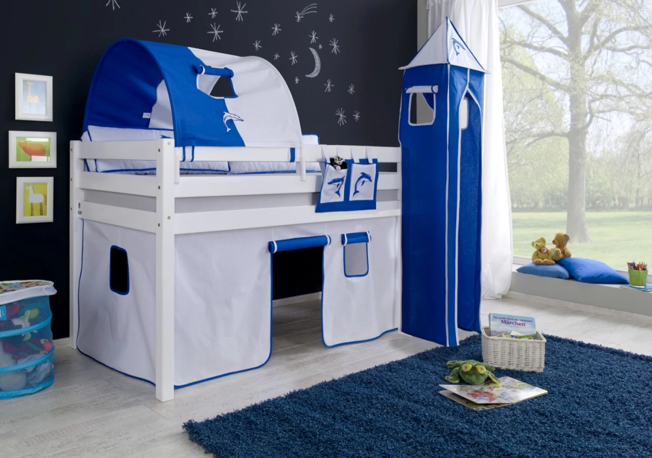 Relita Stofftaschen Für Hoch- Und Etagenbetten Weiß - Delphin 4 Relita Stofftaschen Für Hoch- Und Etagenbetten Weiß - Delphin – Bild 2