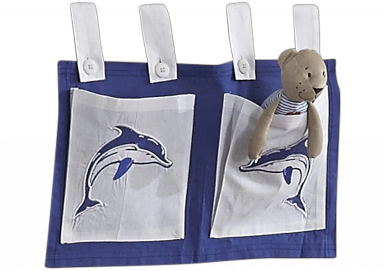 Relita Stofftaschen Für Hoch- Und Etagenbetten Weiß - Delphin 3 Relita Stofftaschen Für Hoch- Und Etagenbetten Weiß - Delphin