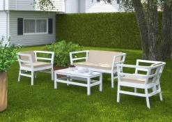 Resol Gartenmöbel-Set Click Clack Weiß 4-teilig