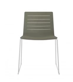 Resol Stuhl Skin Dunkelgrau Mit Kufengestell Chrom (2er-Set)