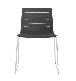 Resol Stuhl Skin Schwarz Mit Kufengestell Chrom (2er-Set)