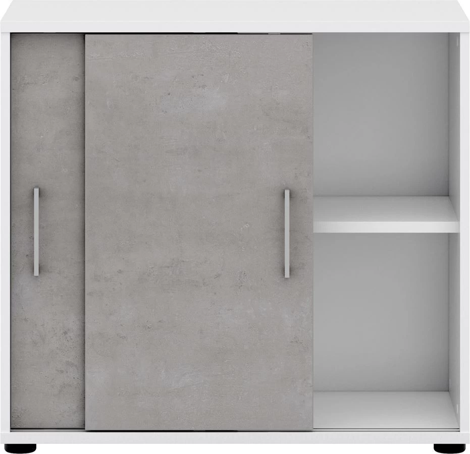 Schiebetürenschrank Direct Korpus Weiß Front Beton 2 OH Breit 6 Schiebetürenschrank Direct Korpus Weiß Front Beton 2 OH Breit – Bild 4