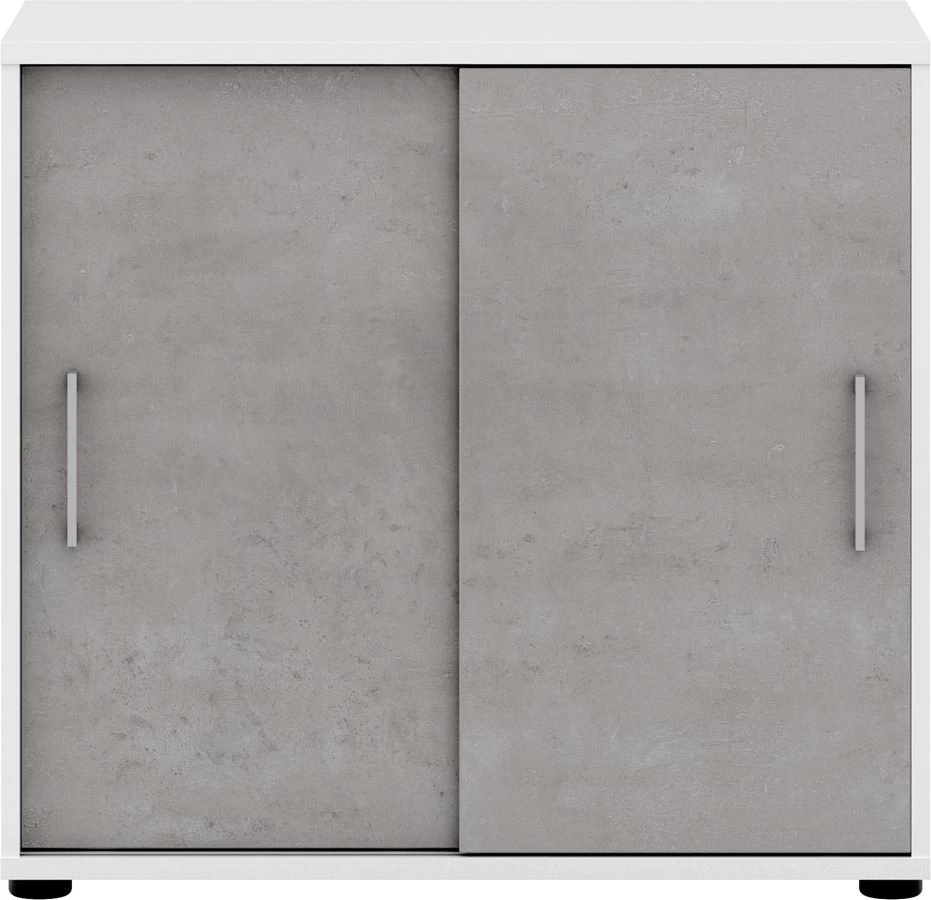 Schiebetürenschrank Direct Korpus Weiß Front Beton 2 OH Breit 5 Schiebetürenschrank Direct Korpus Weiß Front Beton 2 OH Breit – Bild 3