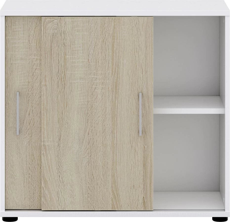 Schiebetürenschrank Direct Korpus Weiß Front Sonoma Eiche 2 OH Breit 4 Schiebetürenschrank Direct Korpus Weiß Front Sonoma Eiche 2 OH Breit – Bild 2