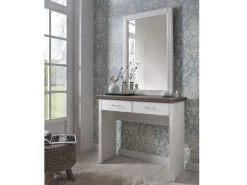 Livingruhm Schminktisch Mit Spiegel Landhaus Eleganza Pinie Weiss Braun 98cm Breit