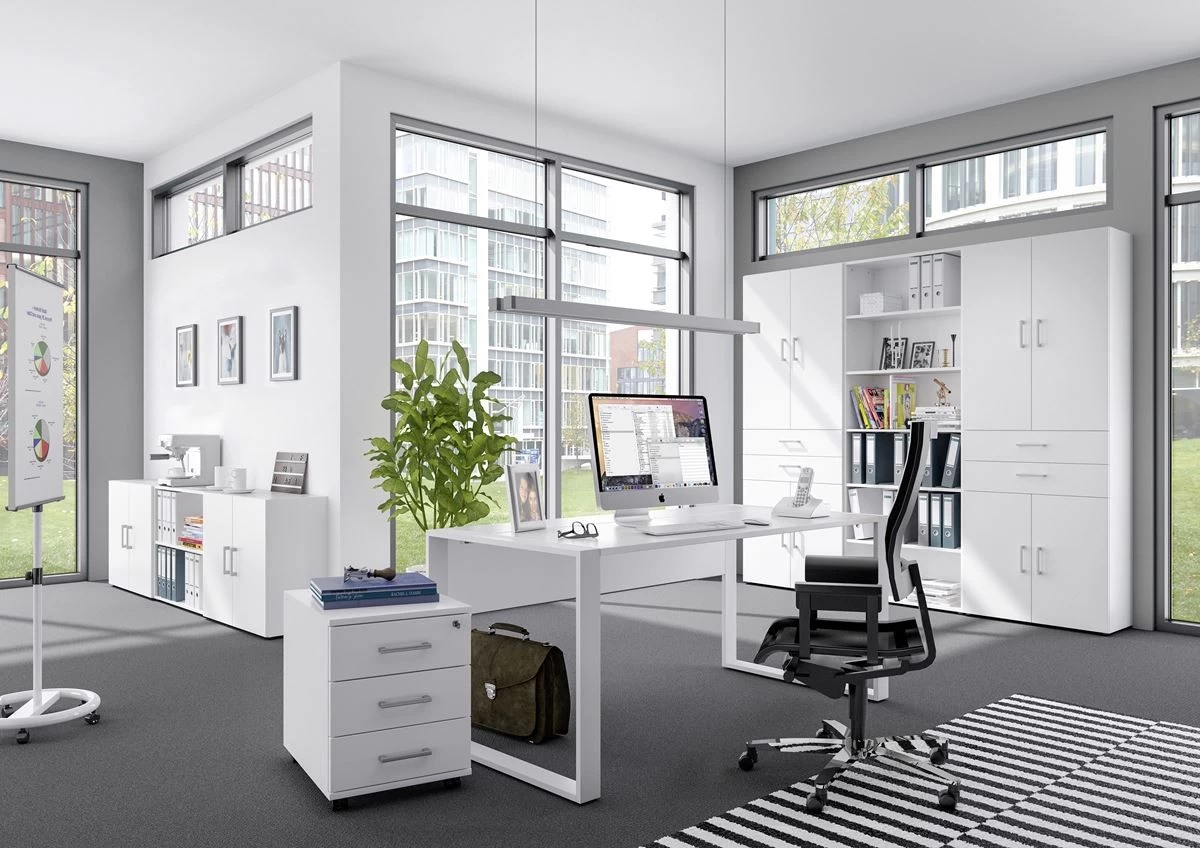 Schreibtisch Direct 150 Cm Dekor Weiß Mit Kufenfuß 4 Schreibtisch Direct 150 Cm Dekor Weiß Mit Kufenfuß – Bild 2