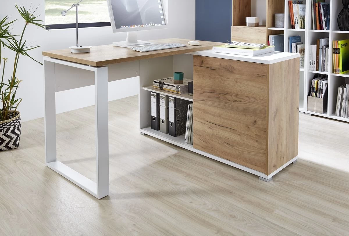 Livingruhm Schreibtisch Weiss Eiche Dekor 120 Cm Breit 10 Livingruhm Schreibtisch Weiss Eiche Dekor 120 Cm Breit – Bild 8