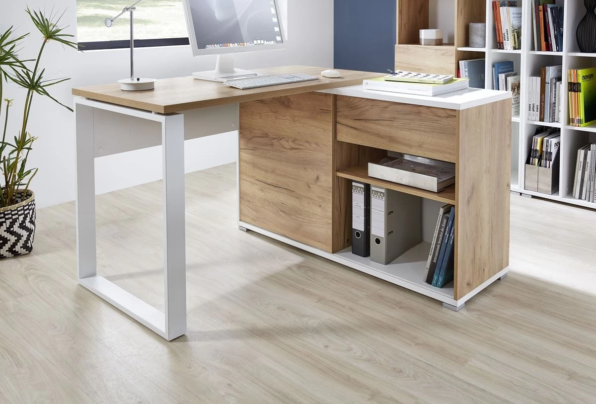 Livingruhm Schreibtisch Weiss Eiche Dekor 120 Cm Breit 12 Livingruhm Schreibtisch Weiss Eiche Dekor 120 Cm Breit – Bild 10