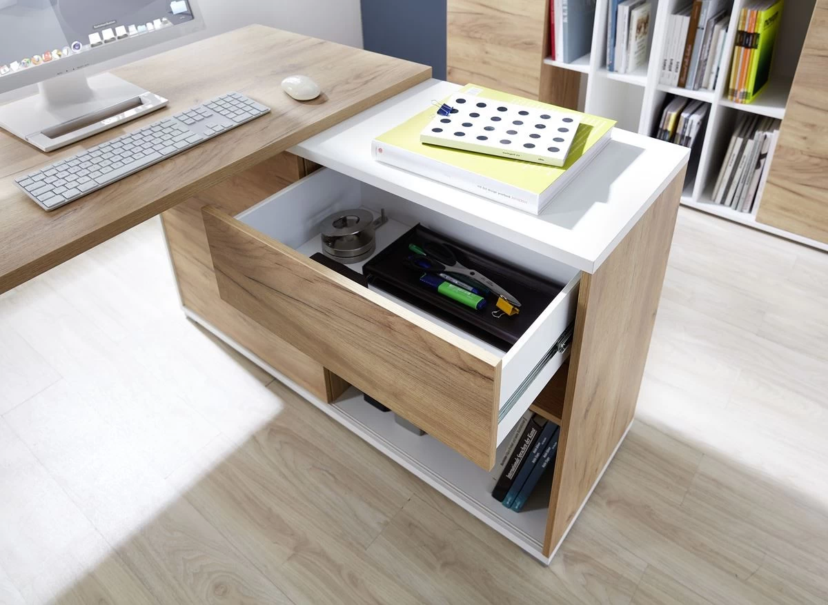 Livingruhm Schreibtisch Weiss Eiche Dekor 120 Cm Breit 13 Livingruhm Schreibtisch Weiss Eiche Dekor 120 Cm Breit – Bild 11