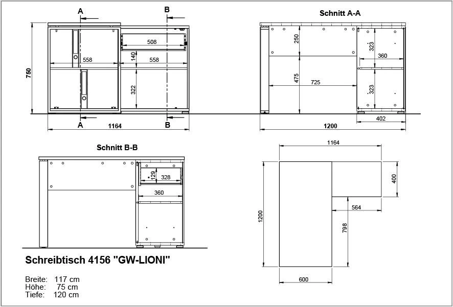 Livingruhm Schreibtisch Weiss Eiche Dekor 120 Cm Breit 14 Livingruhm Schreibtisch Weiss Eiche Dekor 120 Cm Breit – Bild 12