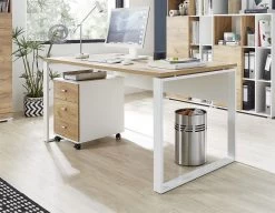 Livingruhm Schreibtisch Weiss Eiche Dekor 158 X 79 Cm