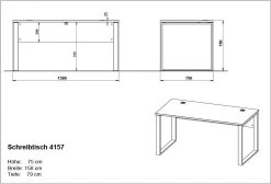 Livingruhm Schreibtisch Weiss Eiche Dekor 158 X 79 Cm -Paulmann Store schreibtisch leo weiss eiche dekor 158cm breit 1291612 11552 1280x1280