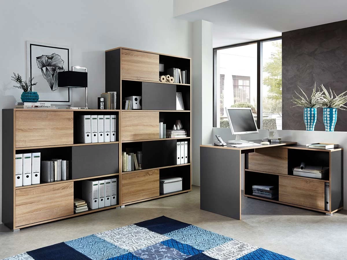 Livingruhm Schreibtisch Nisse Mit Sideboard Anthrazit Eiche Dekor 8 Livingruhm Schreibtisch Nisse Mit Sideboard Anthrazit Eiche Dekor – Bild 6