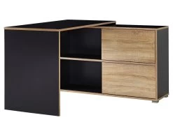 Livingruhm Schreibtisch Nisse Mit Sideboard Anthrazit Eiche Dekor