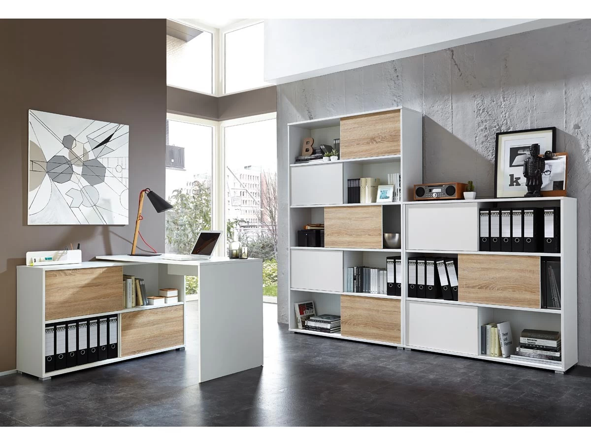 Livingruhm Schreibtisch Mit Sideboard Weiß Eiche Dekor 10 Livingruhm Schreibtisch Mit Sideboard Weiß Eiche Dekor – Bild 8