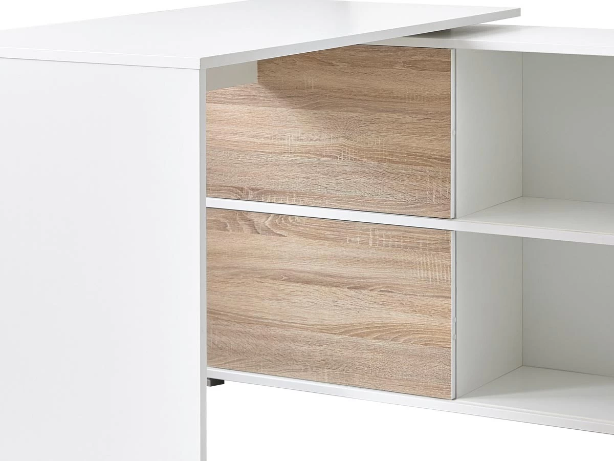 Livingruhm Schreibtisch Mit Sideboard Weiß Eiche Dekor 7 Livingruhm Schreibtisch Mit Sideboard Weiß Eiche Dekor – Bild 5