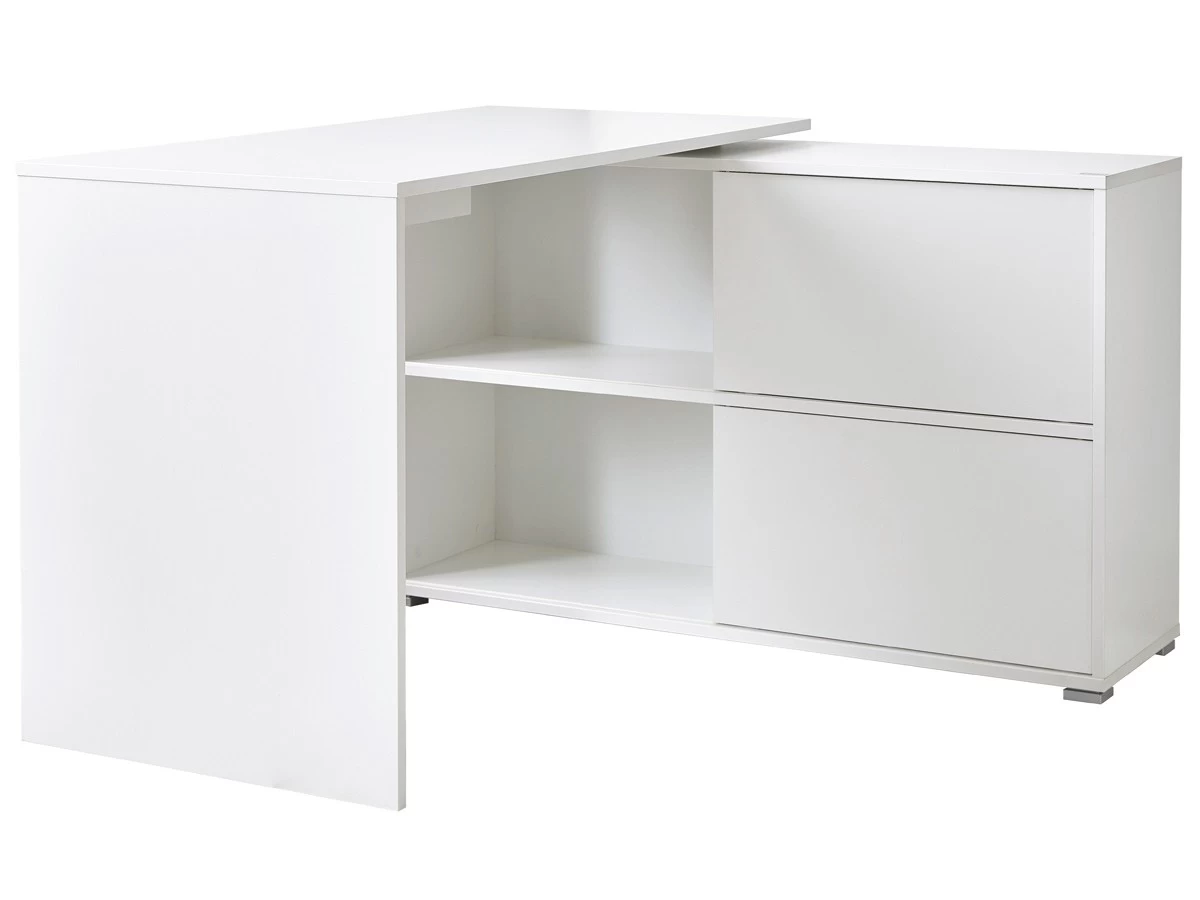 Livingruhm Schreibtisch Mit Sideboard Weiß Eiche Dekor 5 Livingruhm Schreibtisch Mit Sideboard Weiß Eiche Dekor – Bild 3