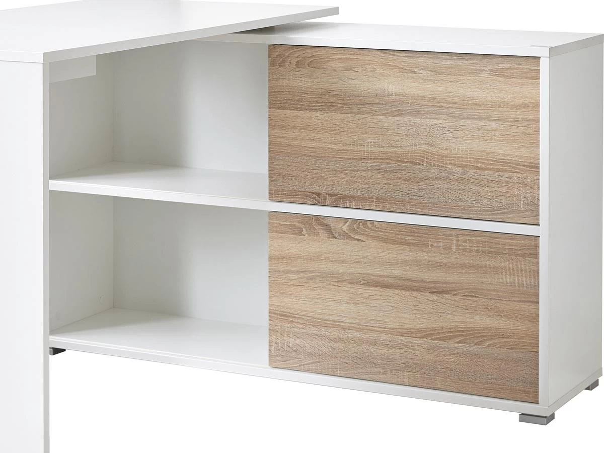 Livingruhm Schreibtisch Mit Sideboard Weiß Eiche Dekor 8 Livingruhm Schreibtisch Mit Sideboard Weiß Eiche Dekor – Bild 6