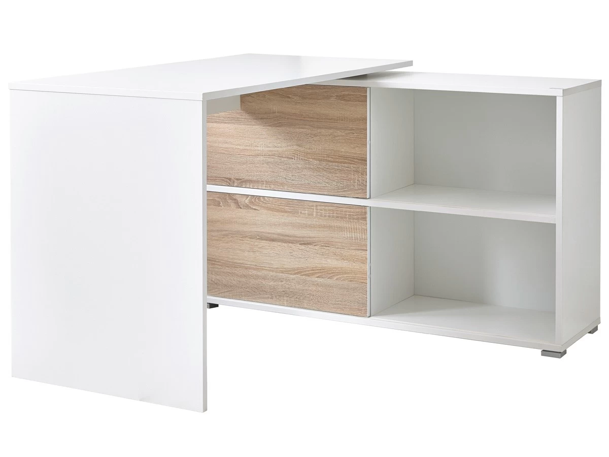 Livingruhm Schreibtisch Mit Sideboard Weiß Eiche Dekor 4 Livingruhm Schreibtisch Mit Sideboard Weiß Eiche Dekor – Bild 2