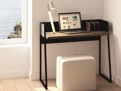 Schreibtisch Temahome Volga Schwarz & Nussbaum 90x60cm