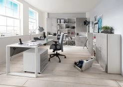 Schreibtischset 120 Cm + Rollcontainer Direct Dekor Weiß Mit Kufenfuß -Paulmann Store schreibtischset 120 cm rollcontainer direct dekor weib mit 12011 Mpat 1280x1280