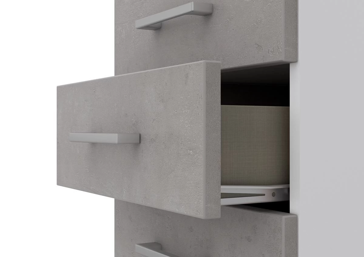 Schreibtischset 150 Cm + Rollcontainer Direct Dekor Beton Mit Kufenfuß 8 Schreibtischset 150 Cm + Rollcontainer Direct Dekor Beton Mit Kufenfuß – Bild 6