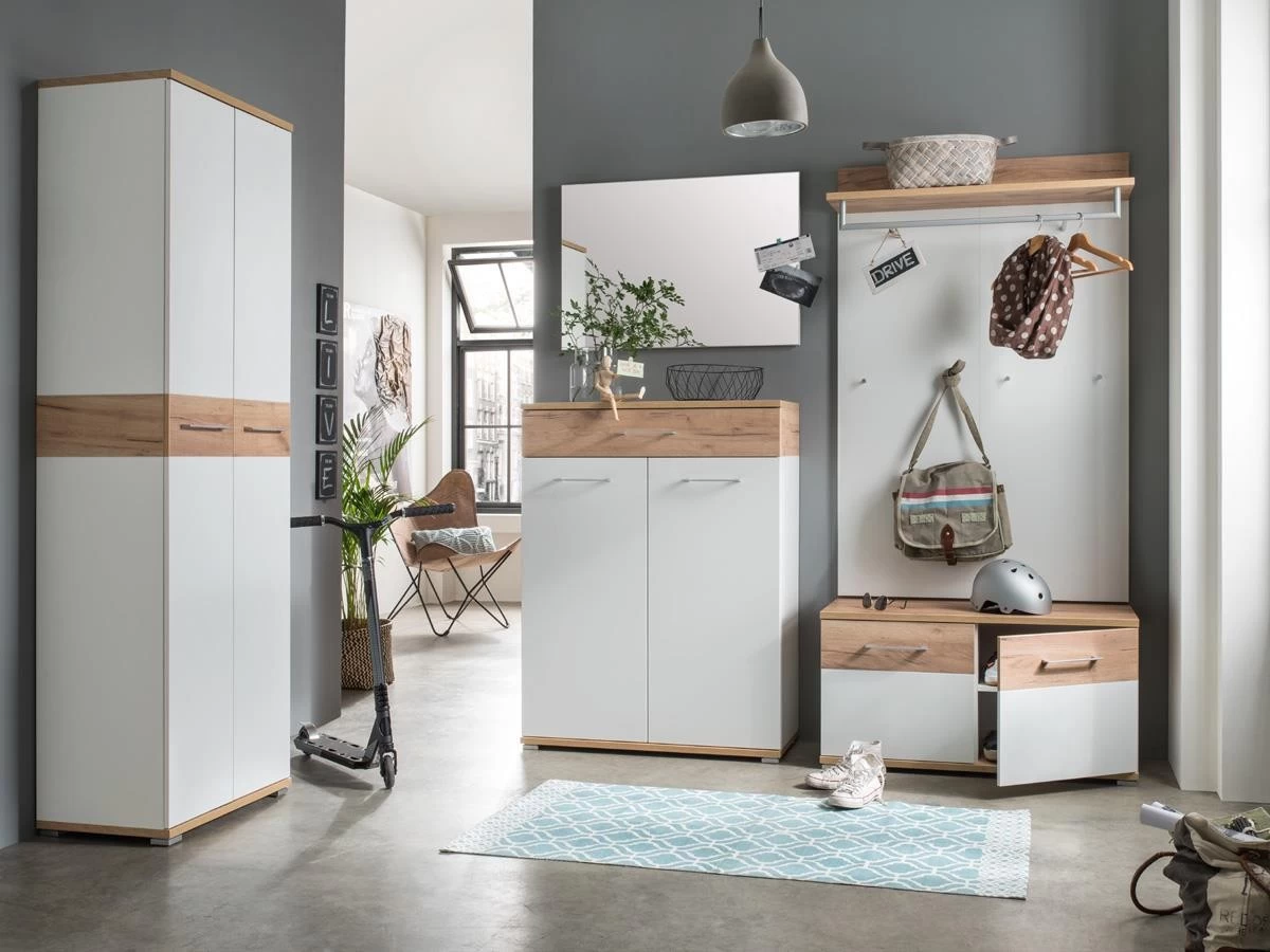 Livingruhm Schuhschrank Topix Eiche Weiß Dekor 89 Cm Breit 6 Livingruhm Schuhschrank Topix Eiche Weiß Dekor 89 Cm Breit – Bild 4