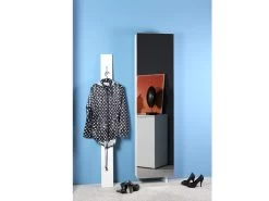 Livingruhm Schuhschrank Drehschrank Mit Spiegelfront Weiß Dekor