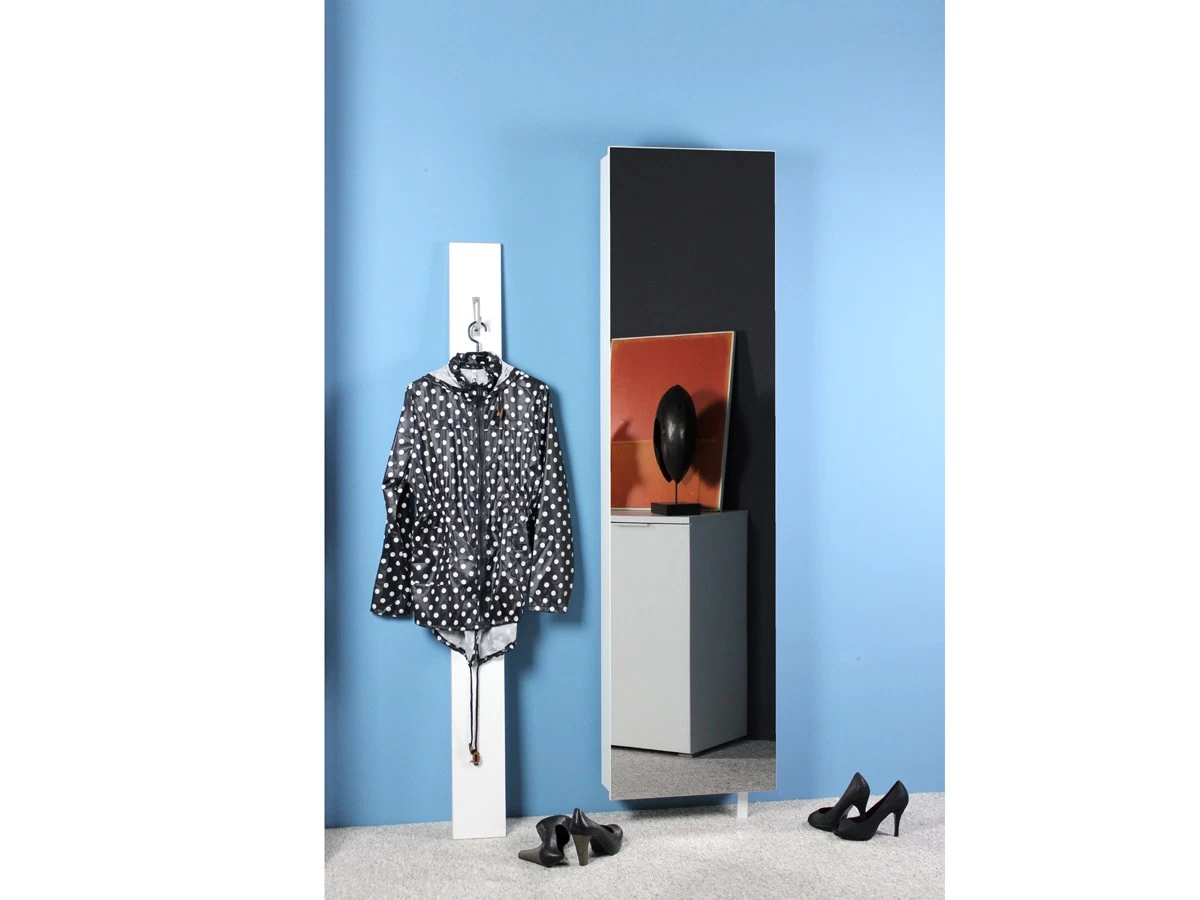 Livingruhm Schuhschrank Drehschrank Mit Spiegelfront Weiß Dekor 3 Livingruhm Schuhschrank Drehschrank Mit Spiegelfront Weiß Dekor