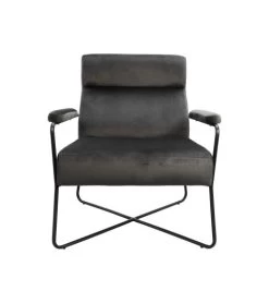 Sessel Kenton Samt Dunkelgrau Von Henkschram