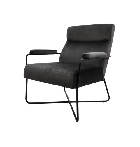 Sessel Kenton Samt Dunkelgrau Von Henkschram 4 Sessel Kenton Samt Dunkelgrau Von Henkschram – Bild 2