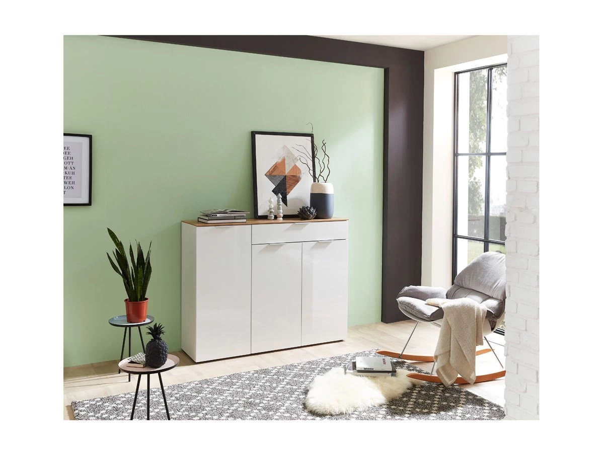 Livingruhm Sideboard Eiche Weiß 136 Cm Breit 6 Livingruhm Sideboard Eiche Weiß 136 Cm Breit – Bild 4