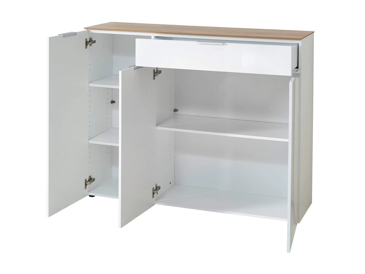 Livingruhm Sideboard Eiche Weiß 136 Cm Breit 5 Livingruhm Sideboard Eiche Weiß 136 Cm Breit – Bild 3