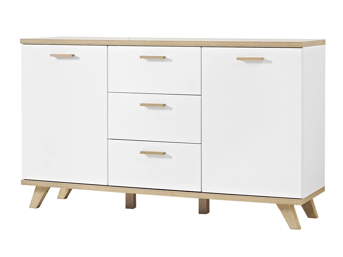 Livingruhm Sideboard Weiß Matt Eiche Dekor 144 Cm Breit 3 Livingruhm Sideboard Weiß Matt Eiche Dekor 144 Cm Breit