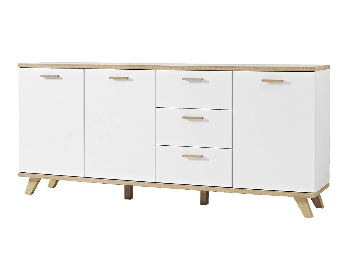 Livingruhm Sideboard Weiß Matt Eiche Dekor 196 Cm Breit 3 Livingruhm Sideboard Weiß Matt Eiche Dekor 196 Cm Breit