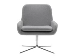 Livingruhm Softline Drehsessel Filz Melange Lichtgrau (612) & Gestell Chrom