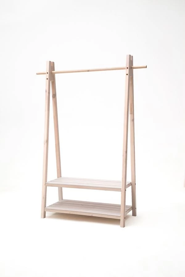 Livingruhm Standgarderobe Hänga Massiv Weiß Lasiert 4 Livingruhm Standgarderobe Hänga Massiv Weiß Lasiert – Bild 2