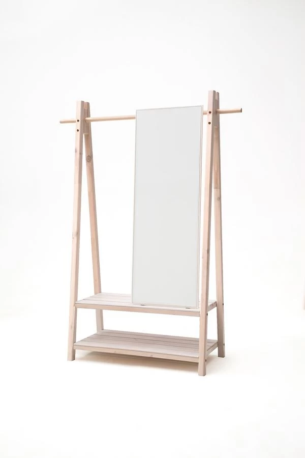 Livingruhm Standgarderobe Hänga 2 Mit Spiegel Fichte Massiv Weiß Lasiert 7 Livingruhm Standgarderobe Hänga 2 Mit Spiegel Fichte Massiv Weiß Lasiert – Bild 5