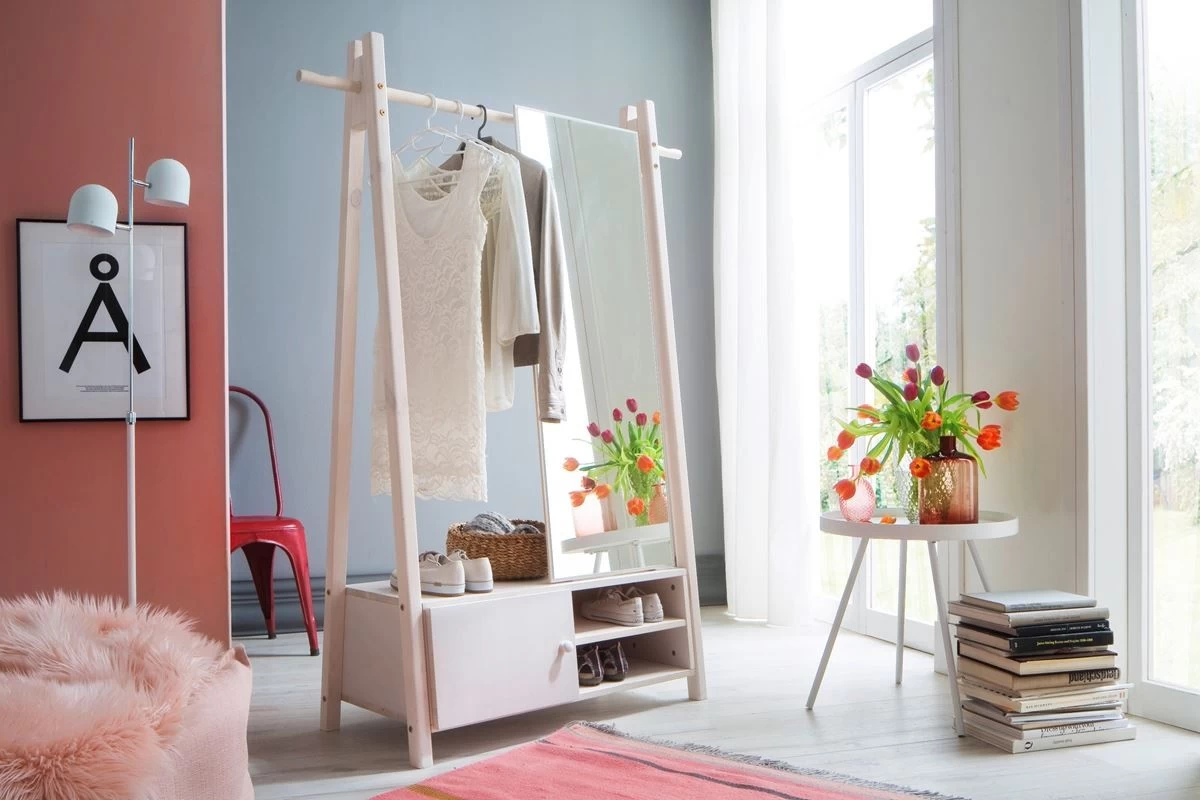 Livingruhm Standgarderobe Hänga 2 Mit Spiegel Fichte Massiv Weiß Lasiert 3 Livingruhm Standgarderobe Hänga 2 Mit Spiegel Fichte Massiv Weiß Lasiert