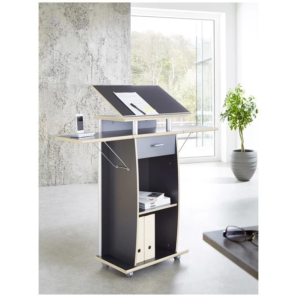 Livingruhm Stehpult Anthrazit Dekor Auf Rollen Rednerpult 3 Livingruhm Stehpult Anthrazit Dekor Auf Rollen Rednerpult