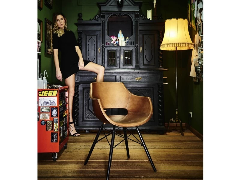 Stuhl Bodahl Jazz 4er-Set Leder Antik Graubraun Schalenstuhl 7 Stuhl Bodahl Jazz 4er-Set Leder Antik Graubraun Schalenstuhl – Bild 5