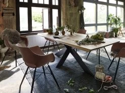 Stuhl Bodahl Jazz 4er-Set Leder Camel Matt Schalenstuhl