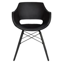 Stuhl Bodahl Jazz 4er-Set Leder Schwarz Schalenstuhl