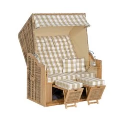SunnySmart Strandkorb Rustikal 34 Z Teak XL