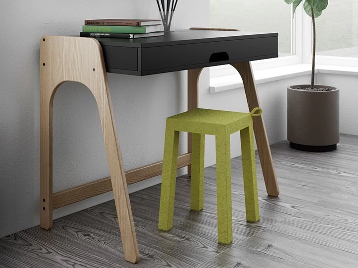 Temahome Aura Schreibtisch Schwarz & Eiche 94x53cm 3 Temahome Aura Schreibtisch Schwarz & Eiche 94x53cm