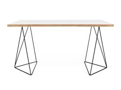 Temahome Flow Schreibtisch Weiß & Schwarz 140x75cm