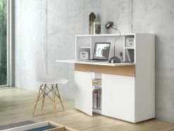 Temahome Focus Sekretär Weiß & Eiche 110cm