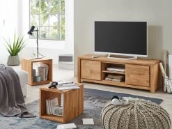 Livingruhm TV-Lowboard Marco 150 Cm Breit Eiche Massiv Geölt