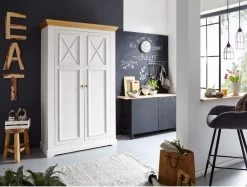 Livingruhm Universalschrank Massivholz Weiß 2-türig